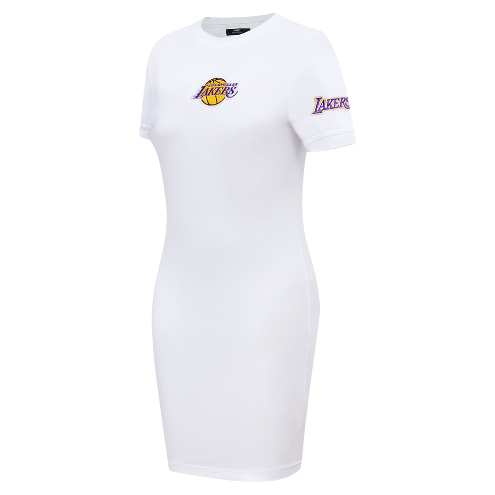 NBA LOS ANGELES LAKERS CLASSIC WOMEN'S BODYCON DRESS (WHITE)