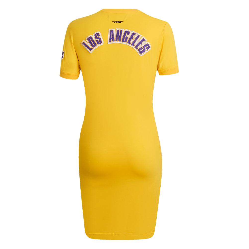 NBA LOS ANGELES LAKERS CLASSIC WOMEN'S BODYCON DRESS (YELLOW)