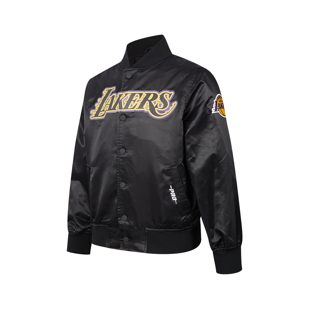 NBA LOS ANGELES LAKERS CLASSIC BLOUSON EN SATIN POUR GARÇON JUNIOR (NOIR)