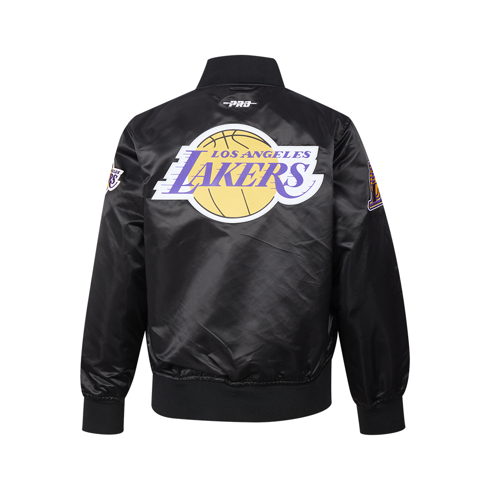 NBA LOS ANGELES LAKERS CLASSIC BLOUSON EN SATIN POUR GARÇON JUNIOR (NOIR)