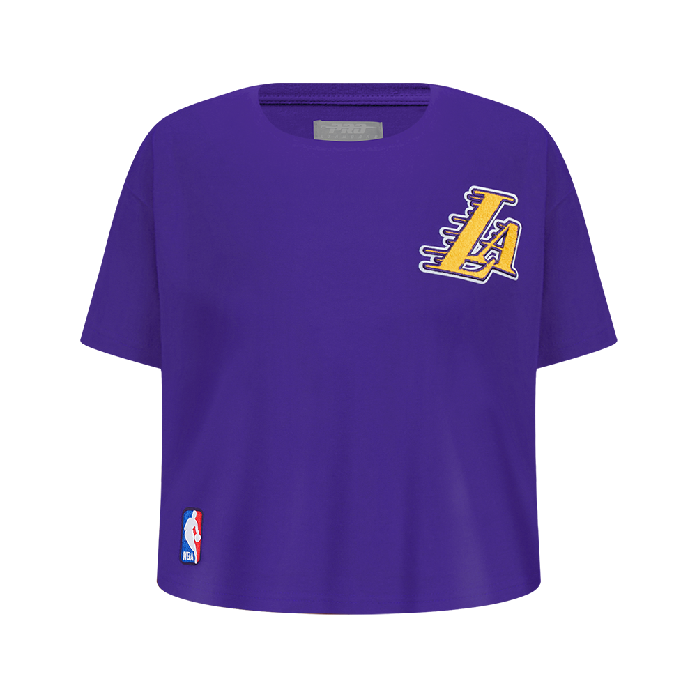 NBA LOS ANGELES LAKERS CLASSIC BIG GIRL'S SHORT SLEEVE BOXY TEE (PURPLE)
