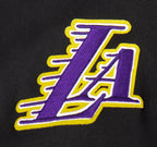 NBA LOS ANGELES LAKERS RETRO CLASSIC BIG GIRL'S RIB FLC CREWNECK (BLACK/PURPLE)