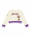 NBA LOS ANGELES LAKERS RETRO CLASSIC CHANDAIL À COL ROND EN MOLLETON CÔTELÉ POUR FILLE JUNIOR (COQUILLE D'ŒUF/VIOLET)