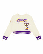 NBA LOS ANGELES LAKERS RETRO CLASSIC CHANDAIL À COL ROND EN MOLLETON CÔTELÉ POUR FILLE JUNIOR (COQUILLE D'ŒUF/VIOLET)