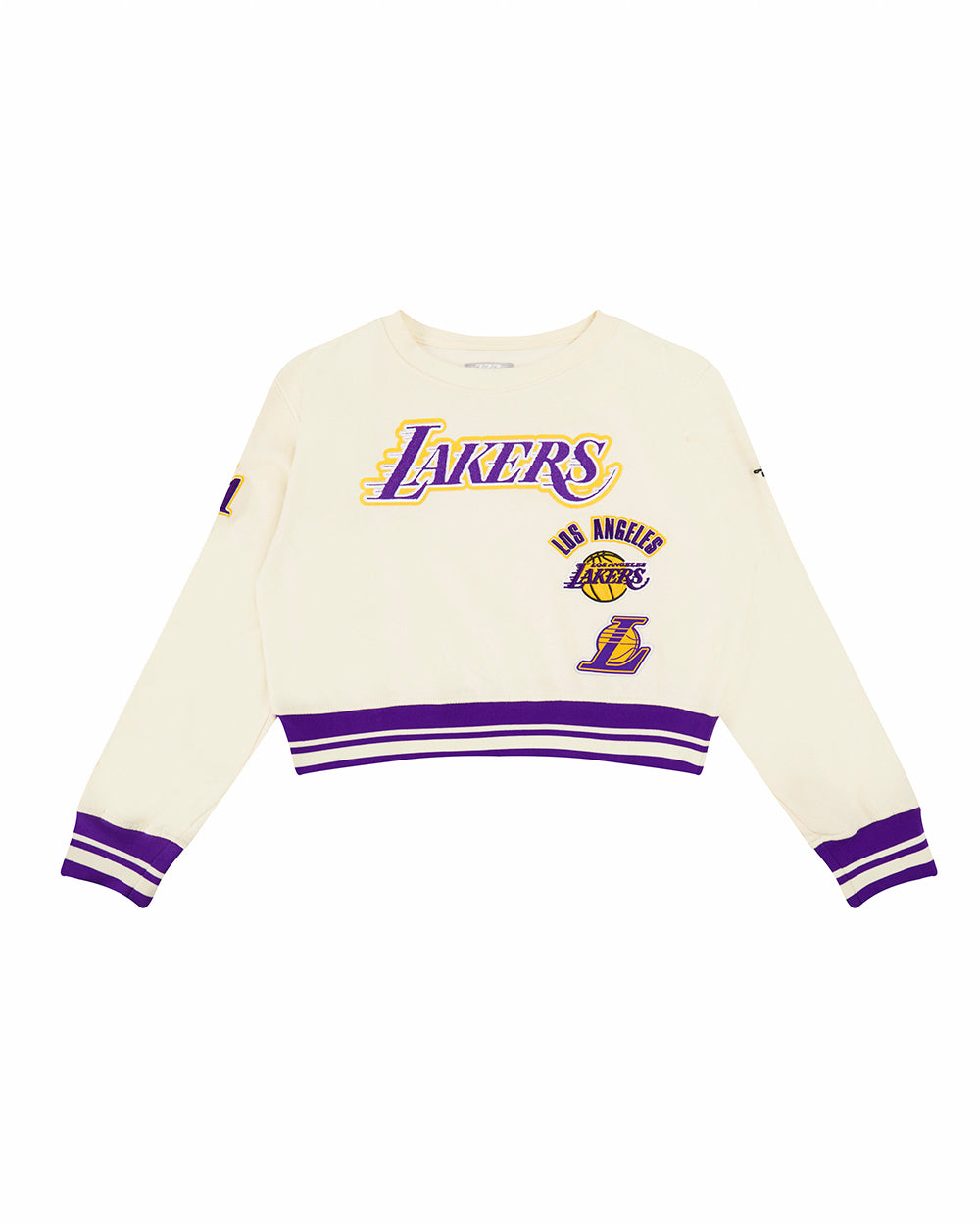 NBA LOS ANGELES LAKERS RETRO CLASSIC CHANDAIL À COL ROND EN MOLLETON CÔTELÉ POUR FILLE JUNIOR (COQUILLE D'ŒUF/VIOLET)