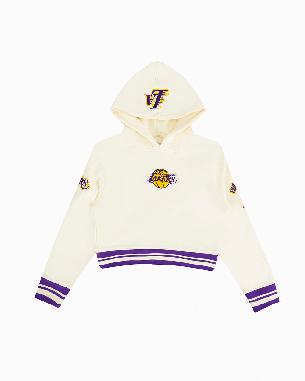 NBA LOS ANGELES LAKERS RETRO CLASSIC CHANDAIL À CAPUCHON EN MOLLETON CÔTELÉ POUR FILLE JUNIOR (COQUILLE D'ŒUF/VIOLET)