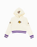 NBA LOS ANGELES LAKERS RETRO CLASSIC CHANDAIL À CAPUCHON EN MOLLETON CÔTELÉ POUR FILLE JUNIOR (COQUILLE D'ŒUF/VIOLET)