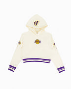 NBA LOS ANGELES LAKERS RETRO CLASSIC CHANDAIL À CAPUCHON EN MOLLETON CÔTELÉ POUR FILLE JUNIOR (COQUILLE D'ŒUF/VIOLET)