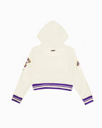 NBA LOS ANGELES LAKERS RETRO CLASSIC CHANDAIL À CAPUCHON EN MOLLETON CÔTELÉ POUR FILLE JUNIOR (COQUILLE D'ŒUF/VIOLET)