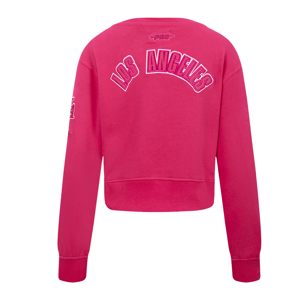 NBA LOS ANGELES LAKERS TRIPLE PINK BIG GIRL'S FLC CREWNECK (BEETROOT PURPLE)