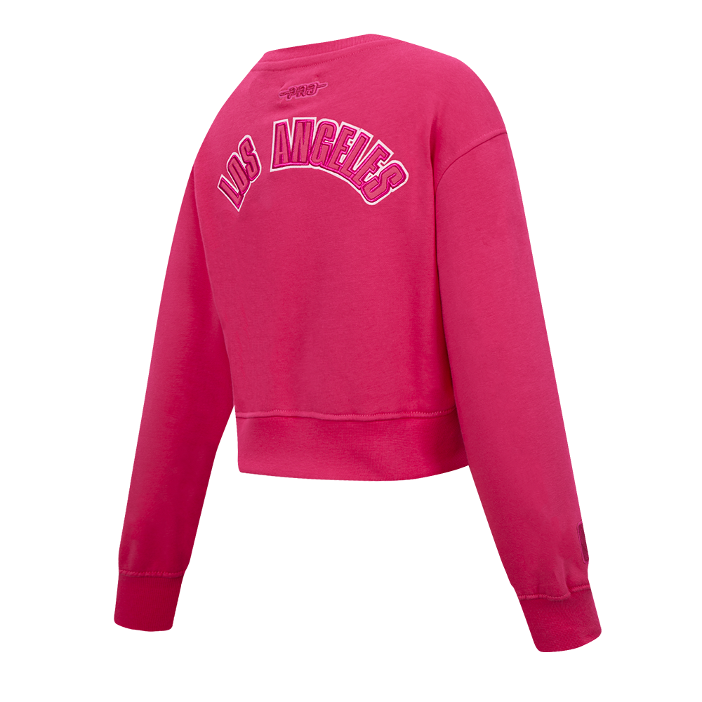 NBA LOS ANGELES LAKERS TRIPLE PINK BIG GIRL'S FLC CREWNECK (BEETROOT PURPLE)