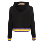 NBA LOS ANGELES LAKERS SCRIPT TAIL CHANDAIL À CAPUCHON COURT EN MOLLETON CÔTELÉ POUR FEMME (NOIR/VIOLET)