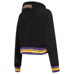NBA LOS ANGELES LAKERS SCRIPT TAIL CHANDAIL À CAPUCHON COURT EN MOLLETON CÔTELÉ POUR FEMME (NOIR/VIOLET)