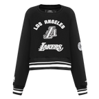NBA LOS ANGELES LAKERS PEARLS CHANDAIL À COL ROND EN MOLLETON CÔTELÉ POUR FEMME (NOIR)