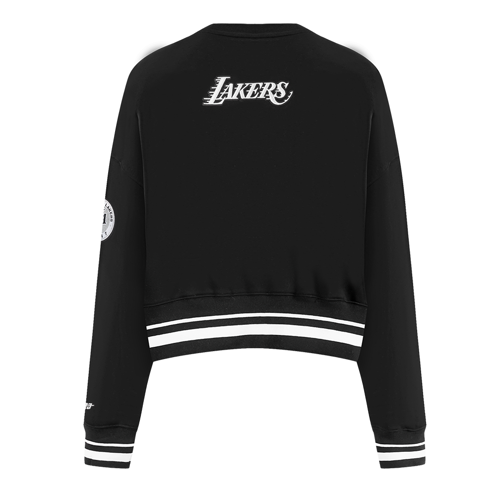 NBA LOS ANGELES LAKERS PEARLS CHANDAIL À COL ROND EN MOLLETON CÔTELÉ POUR FEMME (NOIR)