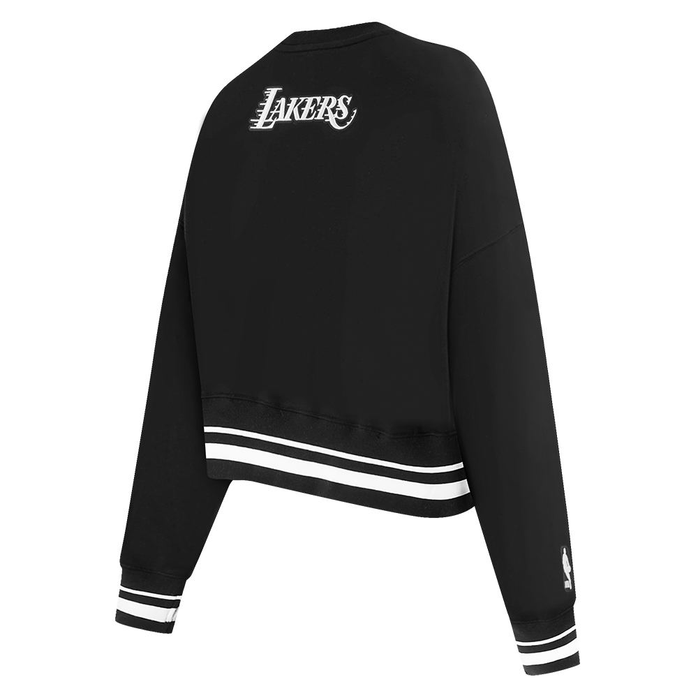 NBA LOS ANGELES LAKERS PEARLS CHANDAIL À COL ROND EN MOLLETON CÔTELÉ POUR FEMME (NOIR)
