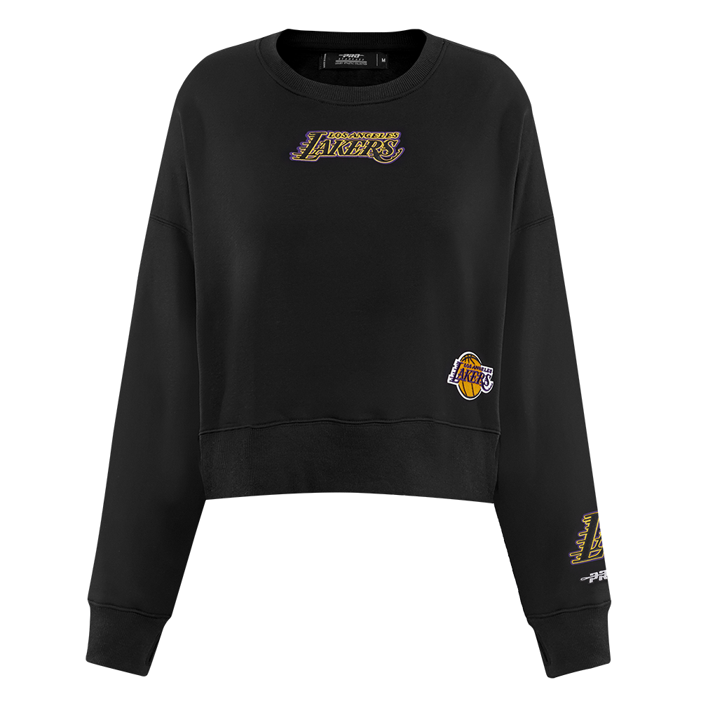 NBA LOS ANGELES LAKERS WINGSPAN WOMEN'S FLEECE CREWNECK (BLACK)