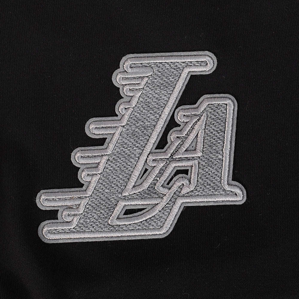 NBA LOS ANGELES LAKERS REVERSE FRENCH TERRY CHANDAIL À CAPUCHON EN MOLLETON À GLISSIÈRE ET À BLOCS DE COULEUR POUR FEMME (NOIR/GRIS/COQUILLE D'ŒUF)