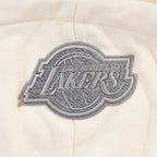 NBA LOS ANGELES LAKERS REVERSE FRENCH TERRY CHANDAIL À CAPUCHON EN MOLLETON À GLISSIÈRE ET À BLOCS DE COULEUR POUR FEMME (NOIR/GRIS/COQUILLE D'ŒUF)