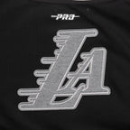 NBA LOS ANGELES LAKERS REVERSE FRENCH TERRY CHANDAIL À CAPUCHON EN MOLLETON À GLISSIÈRE ET À BLOCS DE COULEUR POUR FEMME (NOIR/GRIS/COQUILLE D'ŒUF)