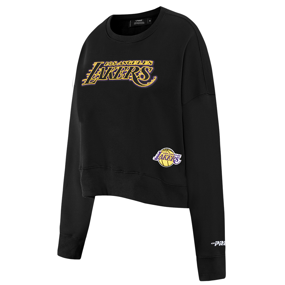 NBA LOS ANGELES LAKERS GAME DAY CLASSICS WOMEN'S DOUBLE KNIT CREWNECK (BLACK)
