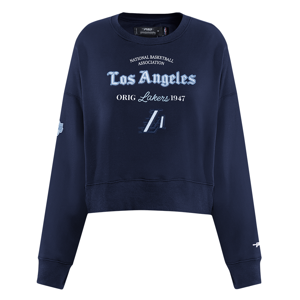 NBA LOS ANGELES LAKERS COUNTRY CLUB CHANDAIL À COL ROND EN MAILLE DOUBLE POUR FEMME (MARINE MINUIT)