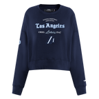 NBA LOS ANGELES LAKERS COUNTRY CLUB CHANDAIL À COL ROND EN MAILLE DOUBLE POUR FEMME (MARINE MINUIT)