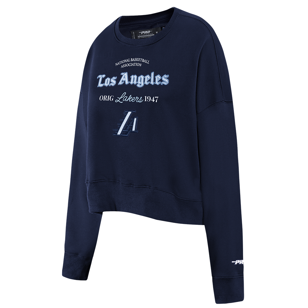 NBA LOS ANGELES LAKERS COUNTRY CLUB CHANDAIL À COL ROND EN MAILLE DOUBLE POUR FEMME (MARINE MINUIT)