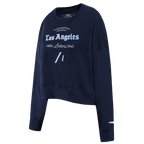 NBA LOS ANGELES LAKERS COUNTRY CLUB CHANDAIL À COL ROND EN MAILLE DOUBLE POUR FEMME (MARINE MINUIT)