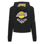 NBA LOS ANGELES LAKERS SUGAR SKULL CHANDAIL À CAPUCHON COURT EN MOLLETON POUR FEMME (NOIR)