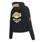 NBA LOS ANGELES LAKERS SUGAR SKULL CHANDAIL À CAPUCHON COURT EN MOLLETON POUR FEMME (NOIR)