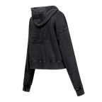 NBA LOS ANGELES LAKERS WASHED CRYSTALLINE WOMEN'S CROPPED PULLOVER HOODIE (WASHED BLACK)