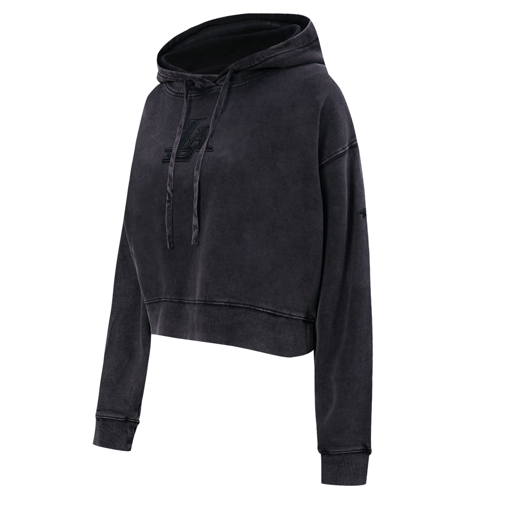 NBA LOS ANGELES LAKERS WASHED CLASSIC WOMEN'S ENZYME WASH FT CROPPED P (WASHED BLACK)