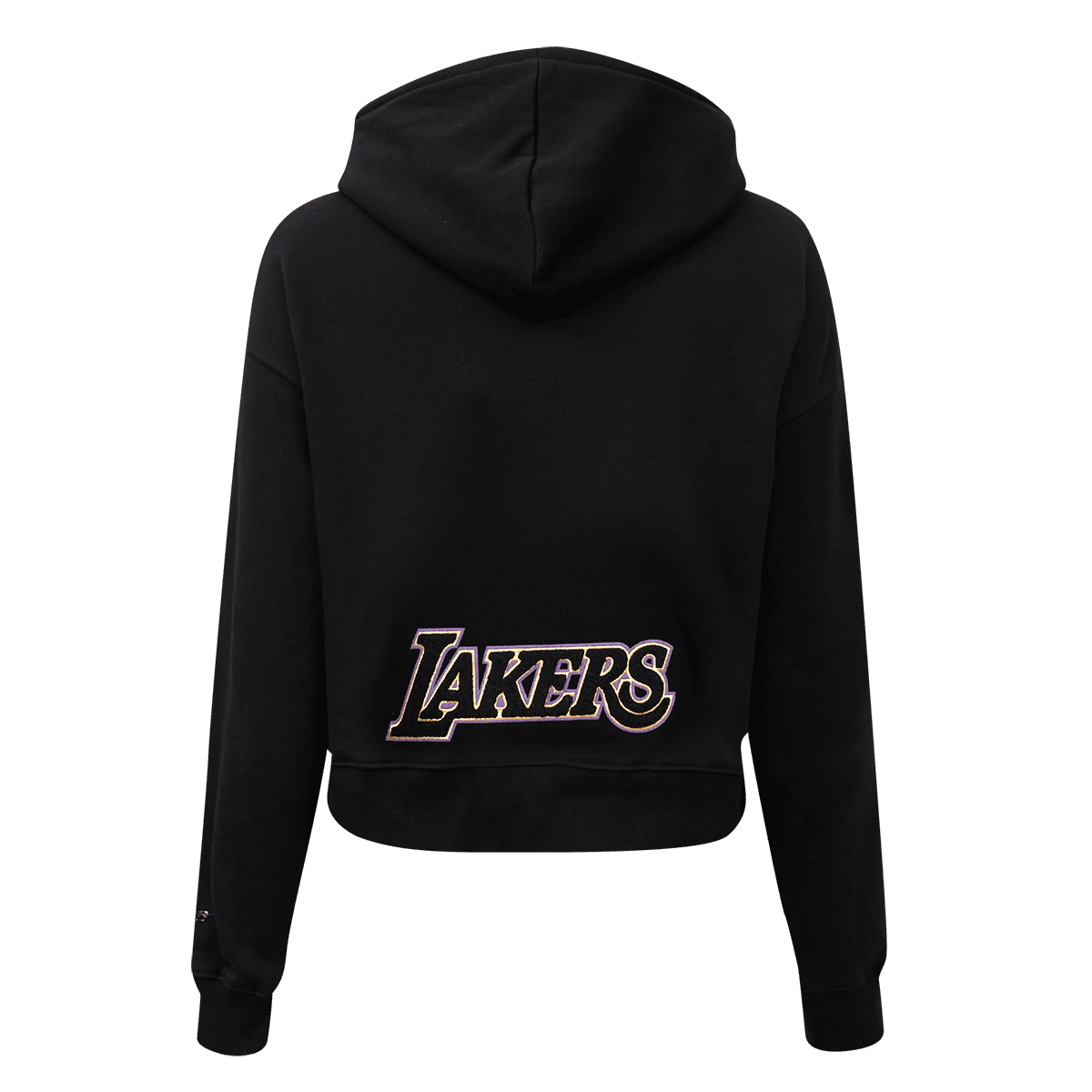 NBA LOS ANGELES LAKERS CLASSIC WOMEN'S CROPPED PULLOVER HOODIE (BLACK)