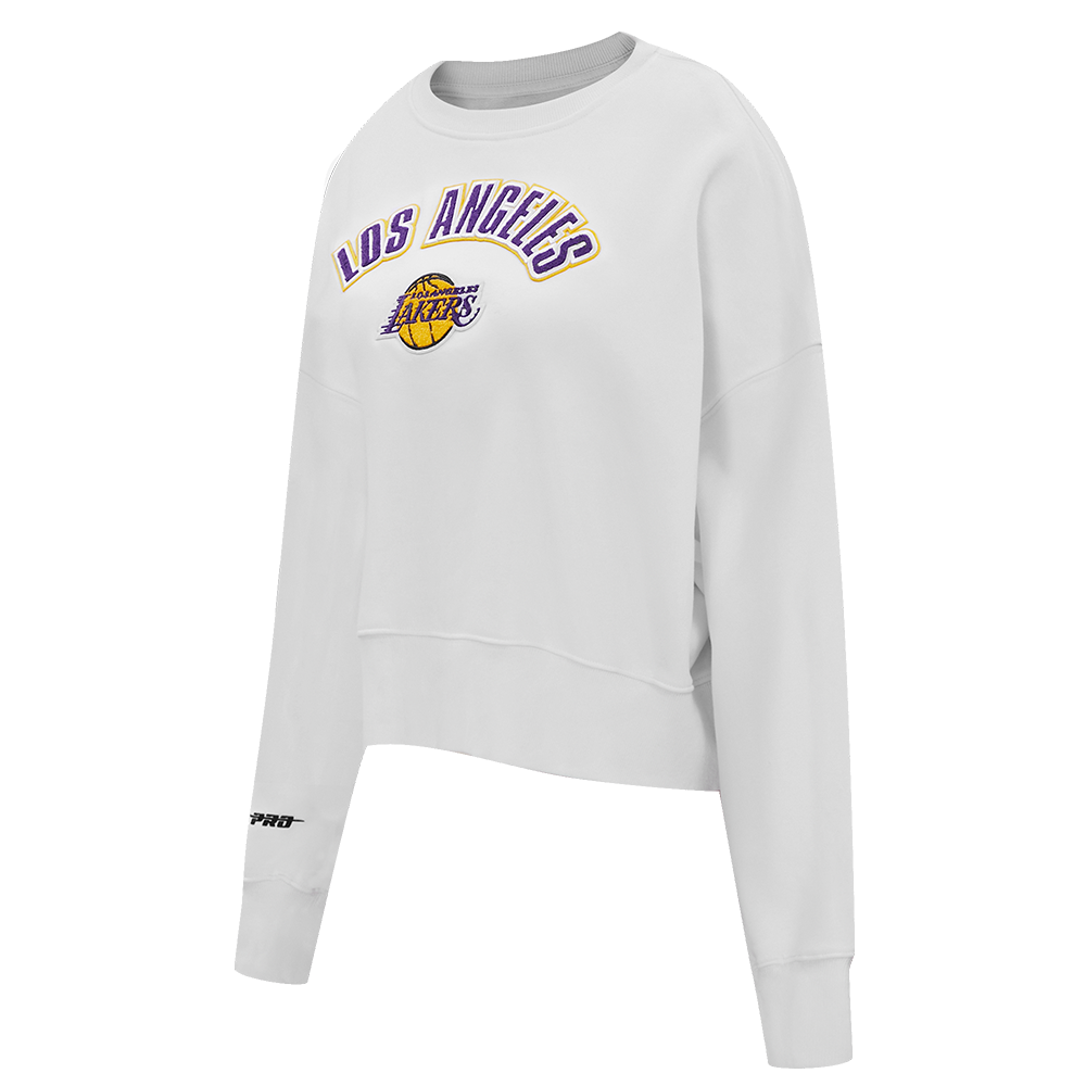 NBA LOS ANGELES LAKERS CLASSIC WOMEN'S CREWNECK (WHITE)