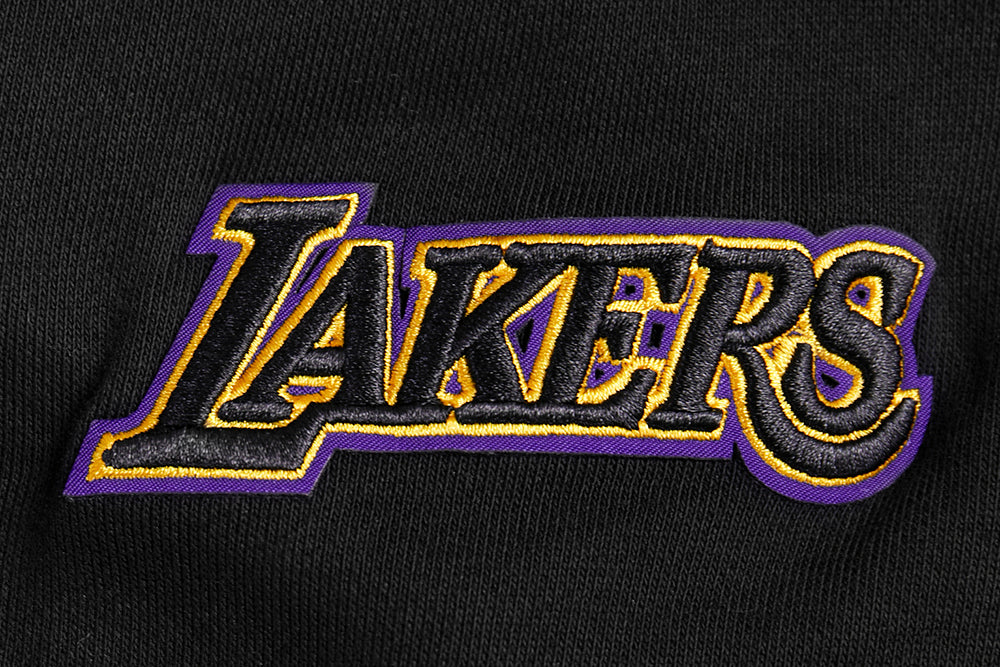 NBA LOS ANGELES LAKERS RETRO CLASSIC WOMEN'S CROPPED PULLOVER HOODIE (BLACK/PURPLE/YELLOW)