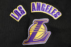 NBA LOS ANGELES LAKERS RETRO CLASSIC WOMEN'S CROPPED PULLOVER HOODIE (BLACK/PURPLE/YELLOW)
