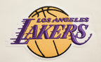NBA LOS ANGELES LAKERS RETRO CLASSIC WOMEN'S CROPPED PULLOVER HOODIE (EGGSHELL/ PURPLE)