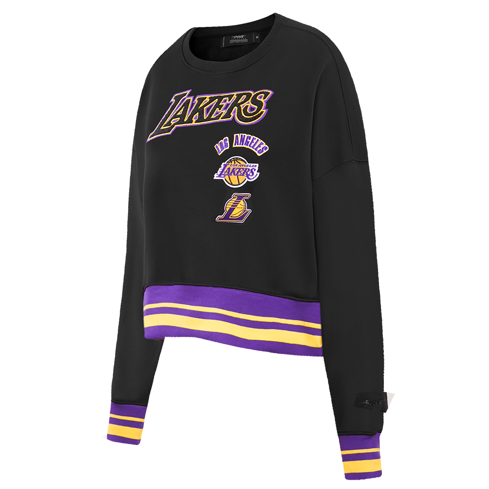 NBA LOS ANGELES LAKERS RETRO CLASSIC WOMEN'S CREWNECK (BLACK/PURPLE/YELLOW)