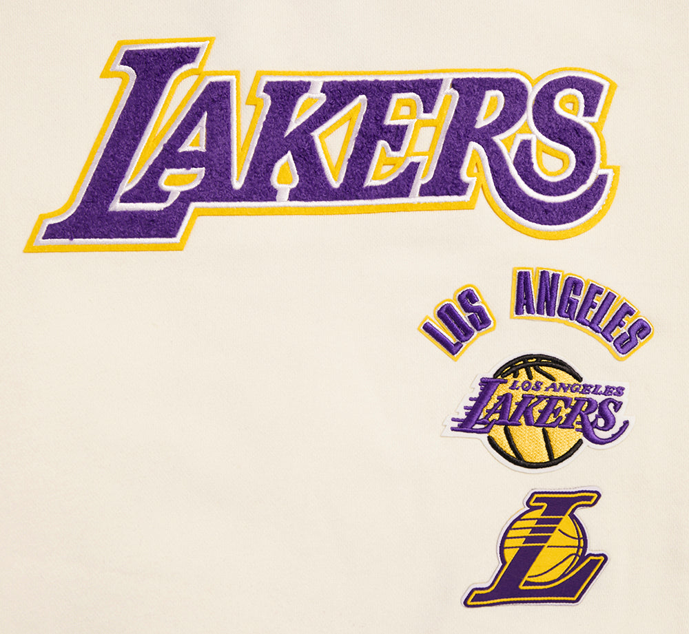 NBA LOS ANGELES LAKERS RETRO CLASSIC WOMEN'S CREWNECK (EGGSHELL/ PURPLE)