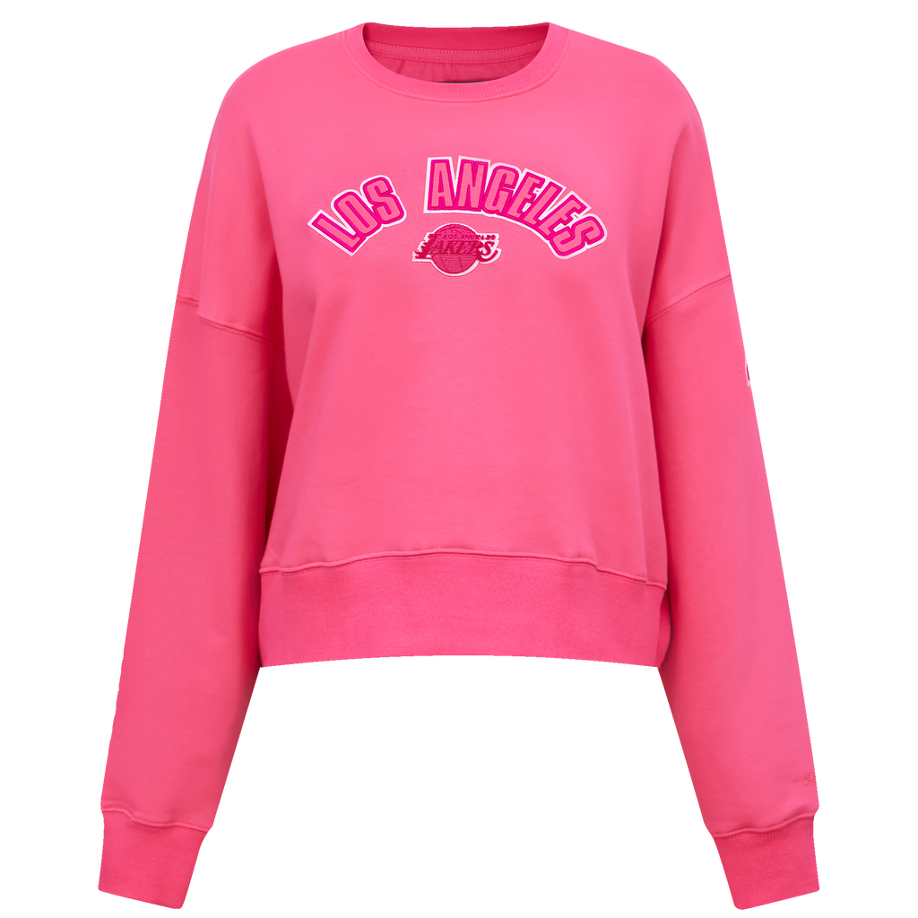 NBA LOS ANGELES LAKERS TRIPLE PINK WOMEN'S FLC CREWNECK (BEETROOT PURPLE)