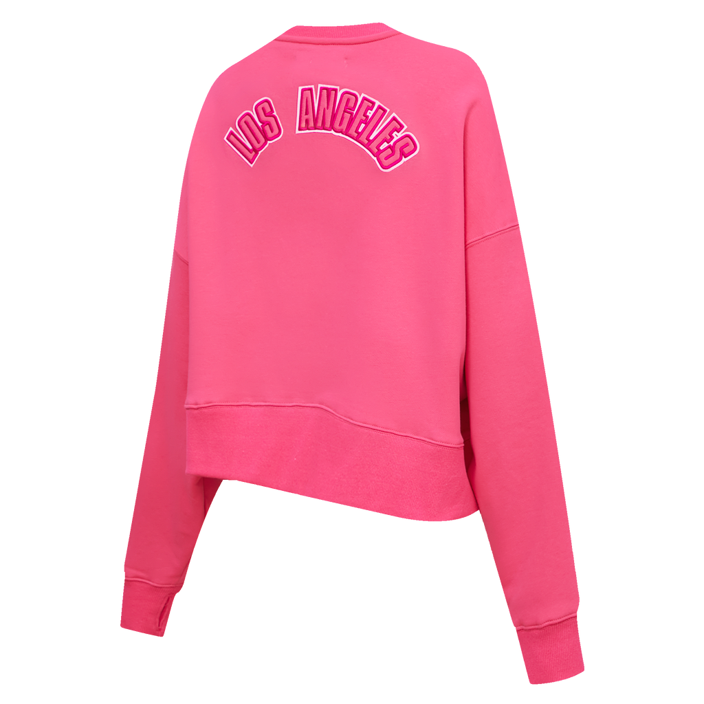 NBA LOS ANGELES LAKERS TRIPLE PINK WOMEN'S FLC CREWNECK (BEETROOT PURPLE)
