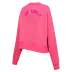 NBA LOS ANGELES LAKERS TRIPLE PINK WOMEN'S FLC CREWNECK (BEETROOT PURPLE)