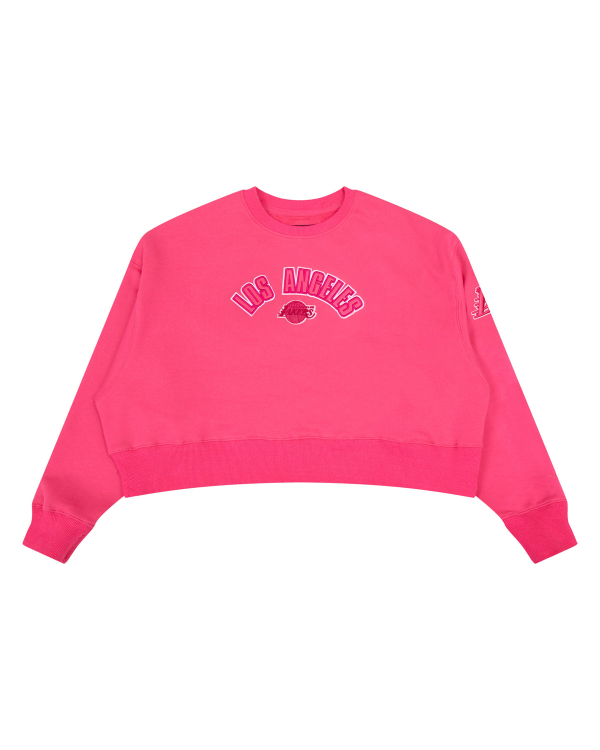 NBA LOS ANGELES LAKERS TRIPLE PINK WOMEN'S FLC CREWNECK (BEETROOT PURPLE)