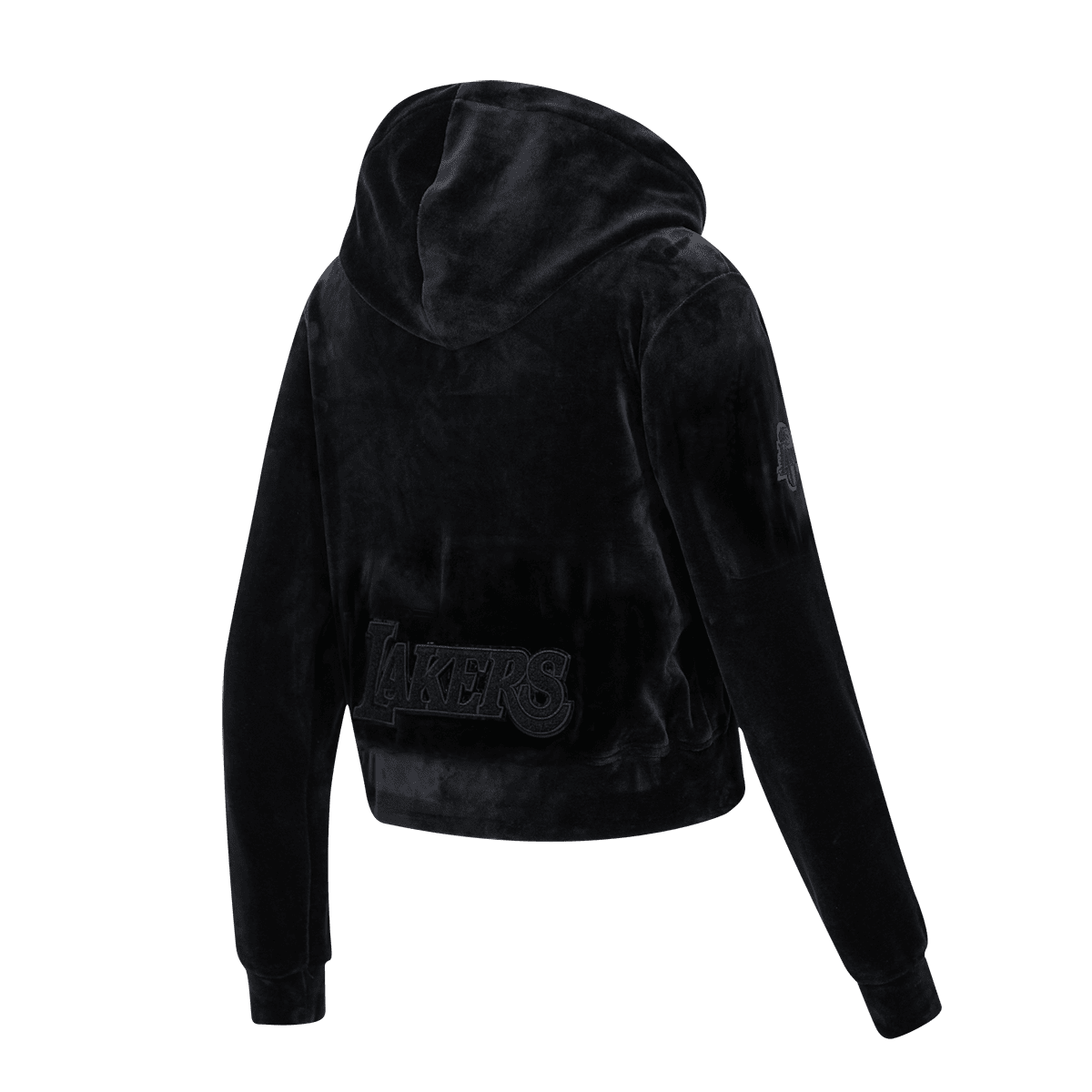 NBA LOS ANGELES LAKERS TRIPLE BLACK WOMEN'S VELOUR FULL ZIP PULLOVER HOODIE (TRIPLE BLACK)