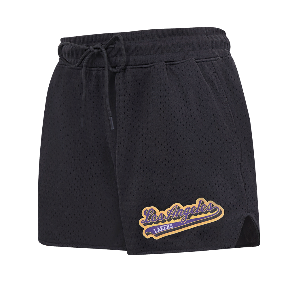 NBA LOS ANGELES LAKERS SCRIPT TAIL SHORT EN FILET POUR FEMME (NOIR)