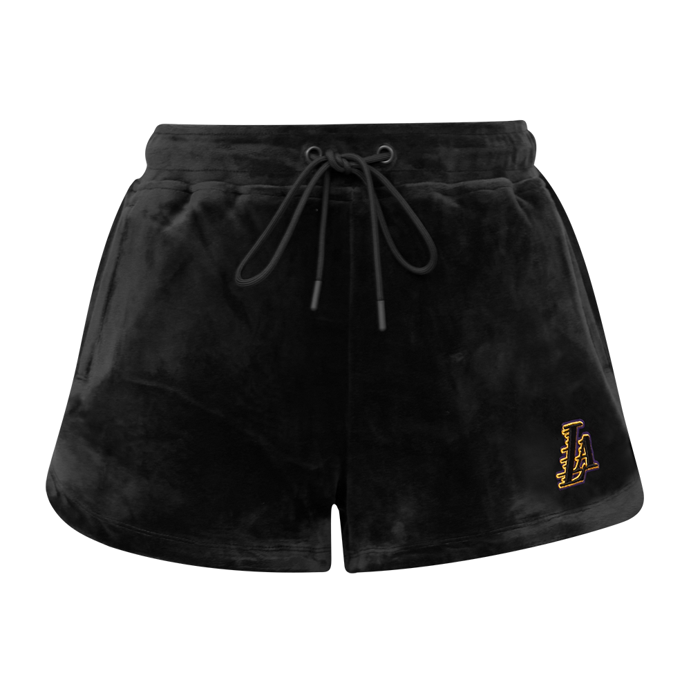 NBA LOS ANGELES LAKERS CLASSIC WOMEN'S VELOUR SHORT (BLACK)
