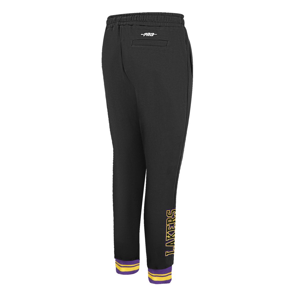 NBA LOS ANGELES LAKERS CREST EMBLEM PANTALON OUATÉ EN MOLLETON CÔTELÉ POUR FEMME (NOIR/VIOLET)