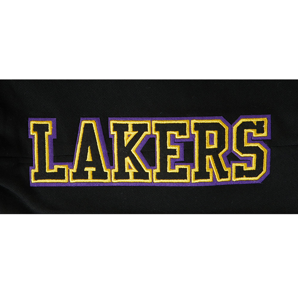 NBA LOS ANGELES LAKERS CREST EMBLEM PANTALON OUATÉ EN MOLLETON CÔTELÉ POUR FEMME (NOIR/VIOLET)