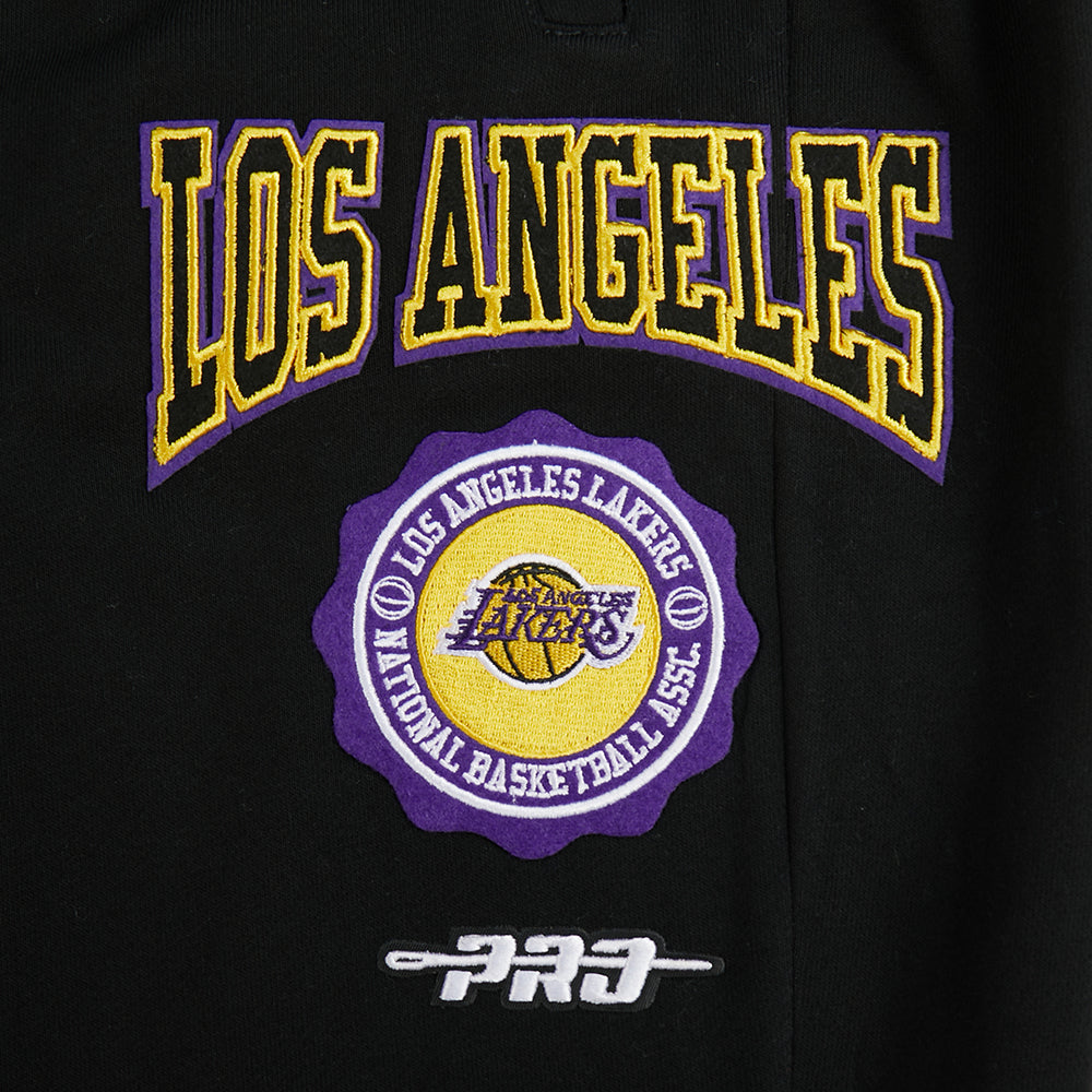 NBA LOS ANGELES LAKERS CREST EMBLEM PANTALON OUATÉ EN MOLLETON CÔTELÉ POUR FEMME (NOIR/VIOLET)